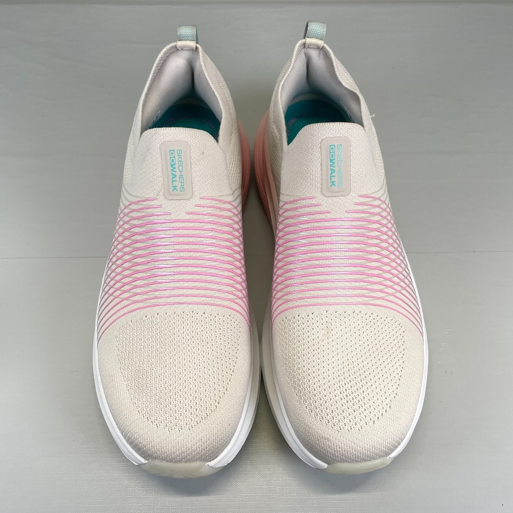 Skechers Go Walk Max Walker Sally Shoes Womens Size 9 Beige Pink Mesh Sneakers View 4